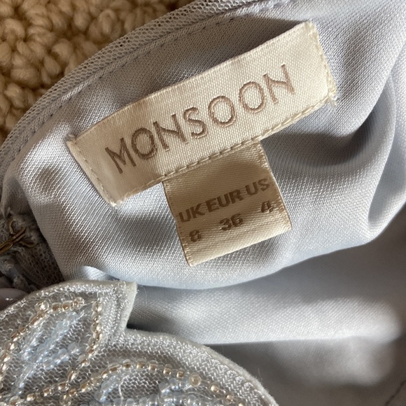 Pale Blue Monsoon Mischa Tulle Maxi Dress - Picture 11 of 13